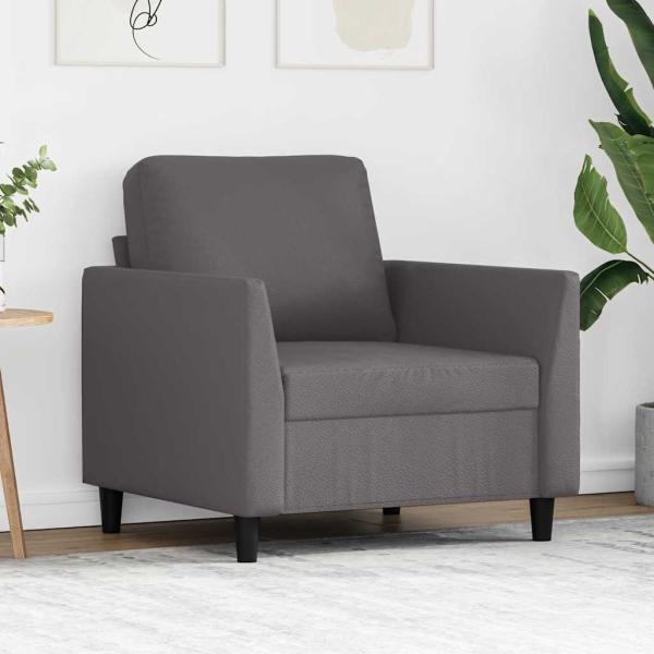 ARDEBO.de - Sessel Grau 60 cm Kunstleder