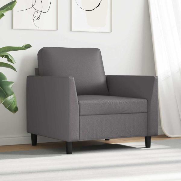 Sessel Grau 60 cm Kunstleder