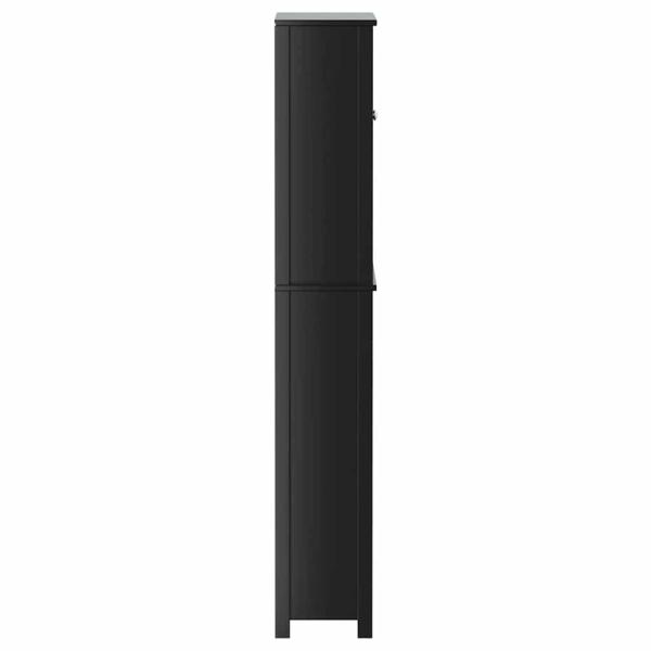 Waschmaschinenschrank BERG Schwarz 76x27x164,5 cm Massivholz