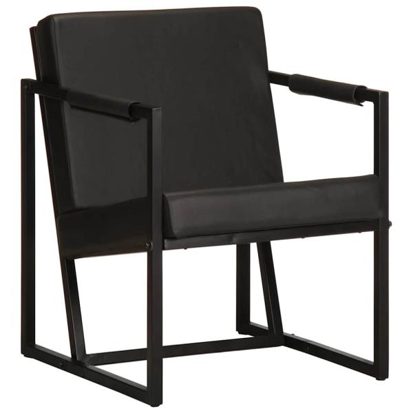 ARDEBO.de - Sessel Schwarz Echtleder