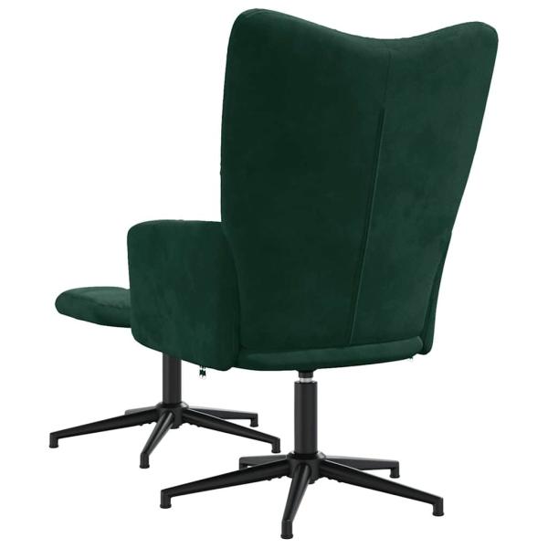 Relaxsessel mit Hocker Dunkelgrün Samt