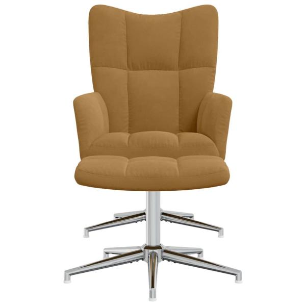 Relaxsessel mit Hocker Braun Samt