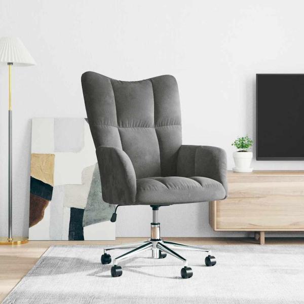 ARDEBO.de - Relaxsessel Dunkelgrau Samt