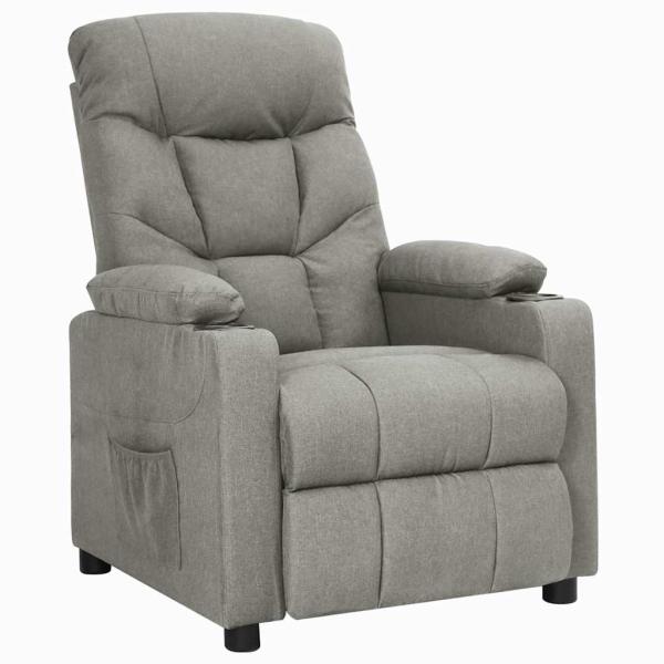 ARDEBO.de - Relaxsessel Hellgrau Stoff