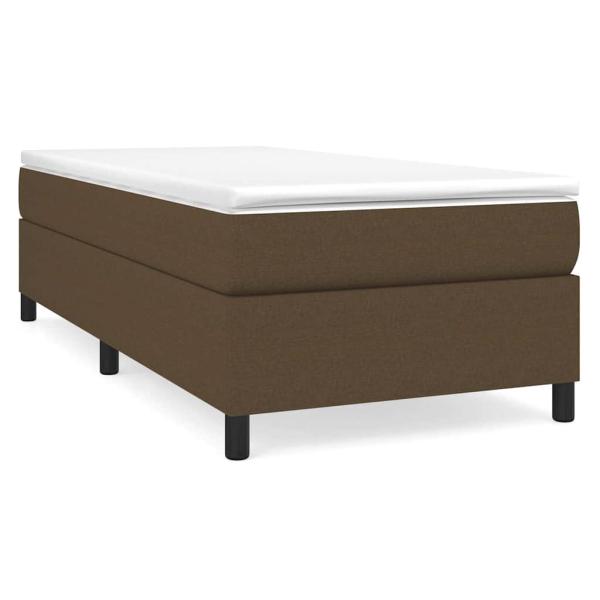 Boxspringbett mit Matratze Dunkelbraun 100x200 cm Stoff