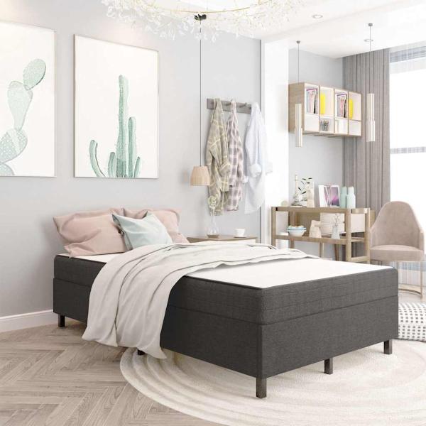 ARDEBO.de - Boxspringbett Dunkelgrau Stoff 120x200 cm
