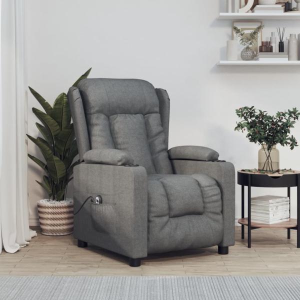 ARDEBO.de - Relaxsessel Elektrisch Dunkelgrau Stoff