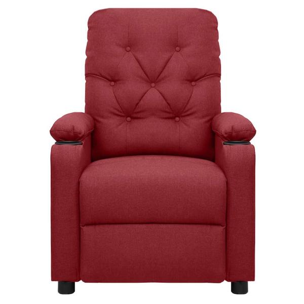 Massagesessel Elektrisch Weinrot Stoff