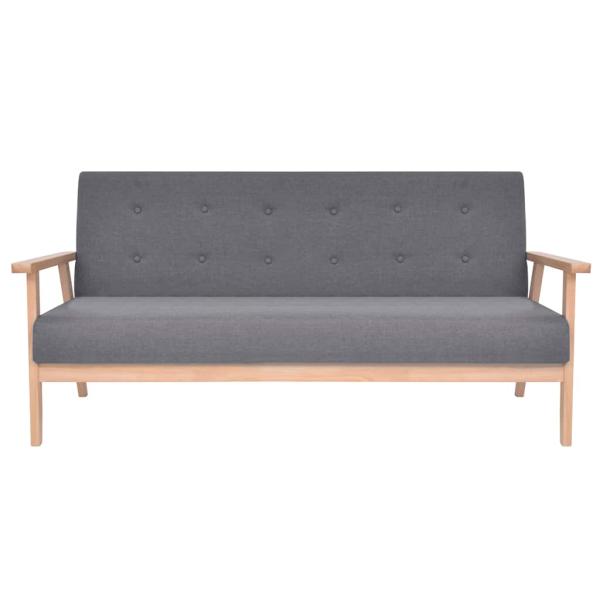 Sofa-Set 2-tlg. Stoff Dunkelgrau