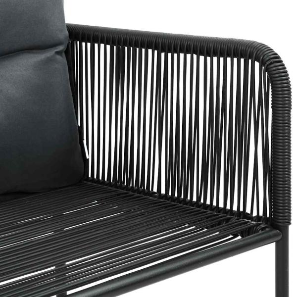 7-tlg. Garten-Essgruppe PVC Rattan Schwarz