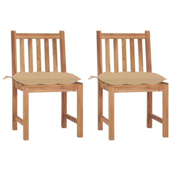 ARDEBO.de - Gartenstühle 2 Stk. mit Kissen Massivholz Teak