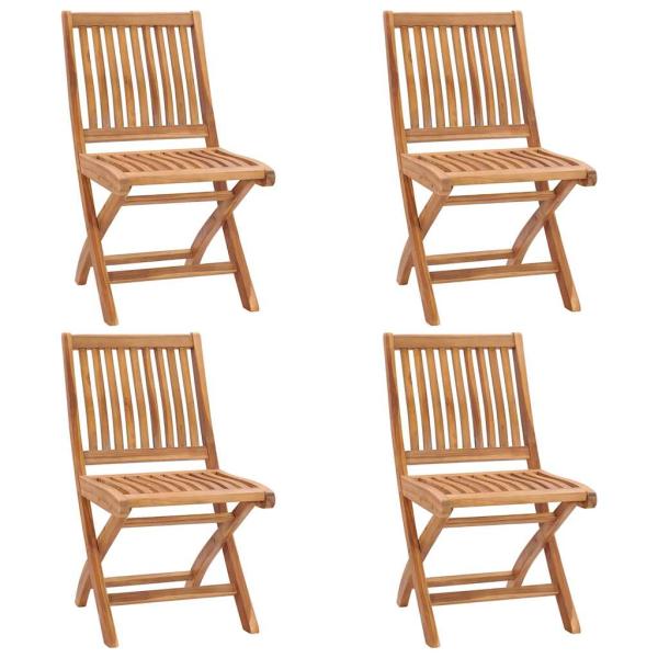 Klappstühle mit Kissen, 4-teilig, Massivholz Teakholz