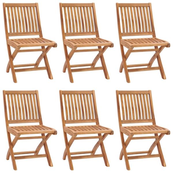 Klappstühle mit Kissen, 6-teilig, Massivholz Teakholz