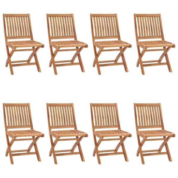 Klappstühle mit Kissen, 8-teilig, Massivholz Teakholz