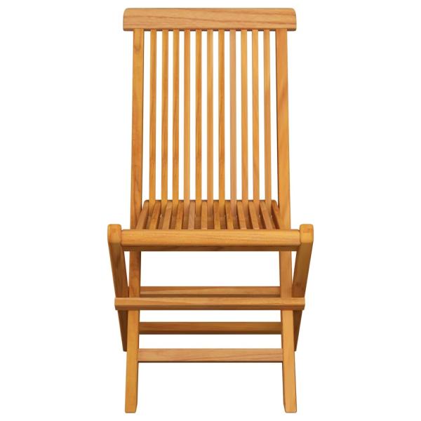 Klappstühle mit weinroten Kissen, 8-teilig, Massivholz Teakholz