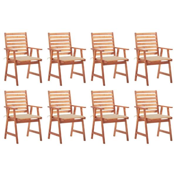 ARDEBO.de - Garten-Essstühle 8 Stk. mit Kissen Massivholz Akazie