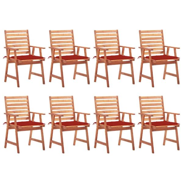 ARDEBO.de - Garten-Essstühle 8 Stk. mit Kissen Massivholz Akazie