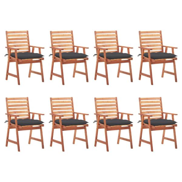 ARDEBO.de - Garten-Essstühle 8 Stk. mit Kissen Massivholz Akazie
