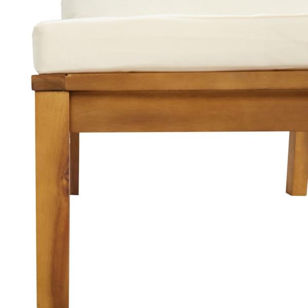 11-tlg. Garten-Lounge-Set mit Creme Kissen Massivholz Akazie