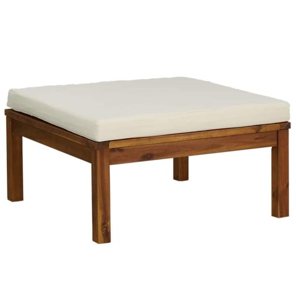 11-tlg. Garten-Lounge-Set mit Creme Kissen Massivholz Akazie