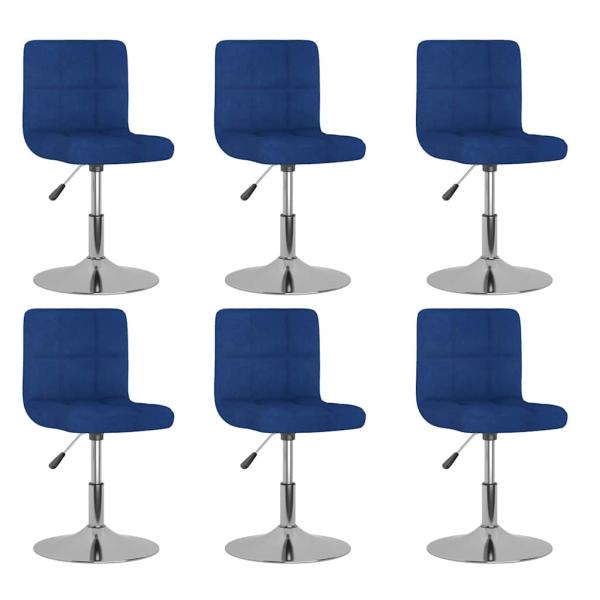 ARDEBO.de - Esszimmerstühle 6 Stk. Drehbar Blau Stoff