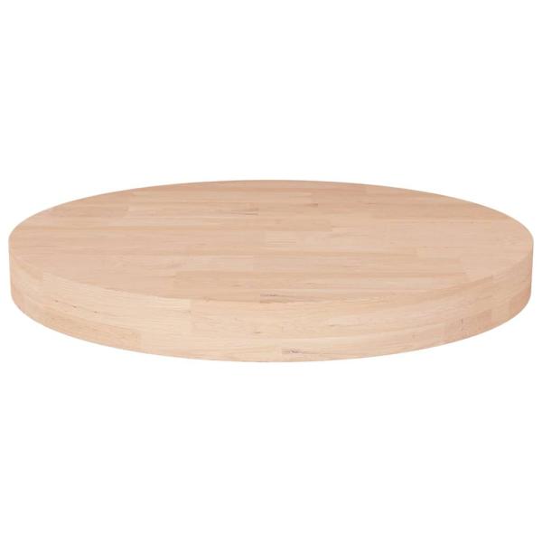 ARDEBO.de - Runde Tischplatte Ø40x4 cm Unbehandeltes Massivholz Eiche