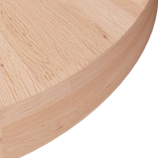 Runde Tischplatte Ø40x4 cm Unbehandeltes Massivholz Eiche