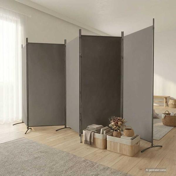 ARDEBO.de - 5-tlg. Paravent Anthrazit 433x180 cm Stoff