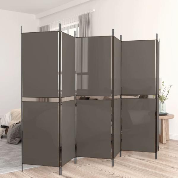 ARDEBO.de - 6-tlg. Paravent Anthrazit 300x200 cm Stoff