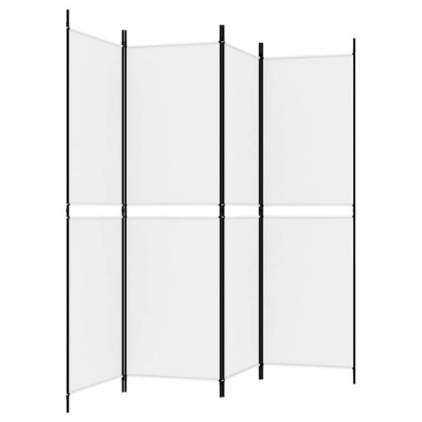 4-tlg. Paravent Weiß 200x180 cm Stoff