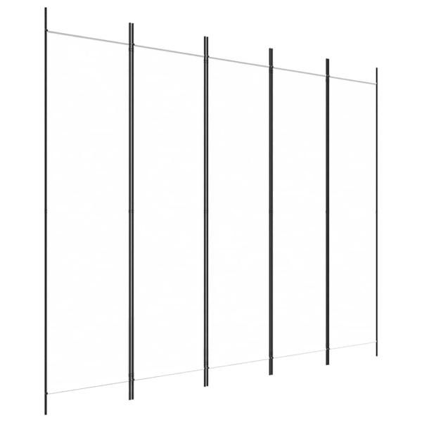 5-tlg. Paravent Weiß 250x200 cm Stoff