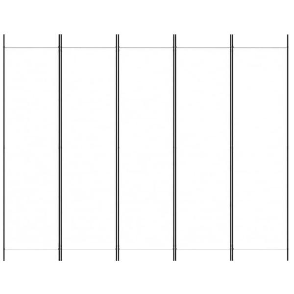 5-tlg. Paravent Weiß 250x200 cm Stoff