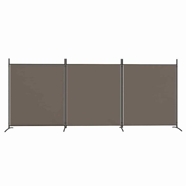 3-tlg. Paravent Anthrazit 525x180 cm Stoff