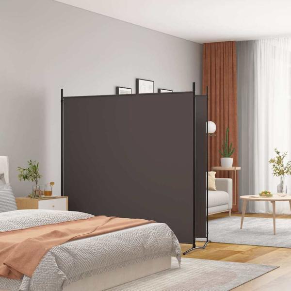 ARDEBO.de - 2-tlg. Paravent Braun 348x180 cm Stoff