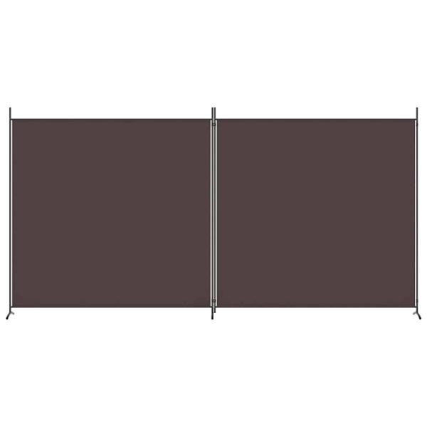2-tlg. Paravent Braun 348x180 cm Stoff