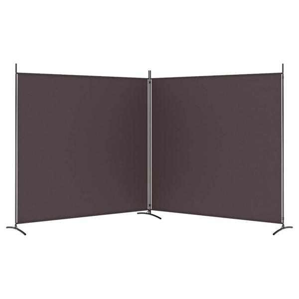 2-tlg. Paravent Braun 348x180 cm Stoff