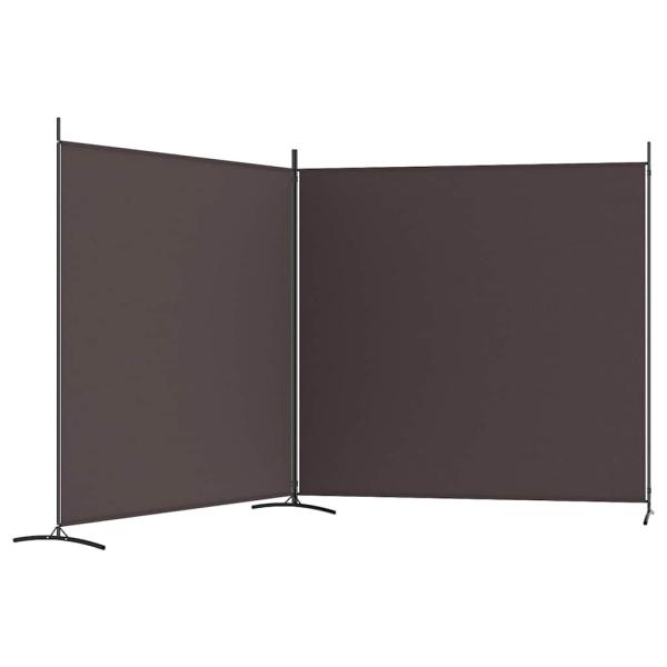 2-tlg. Paravent Braun 348x180 cm Stoff