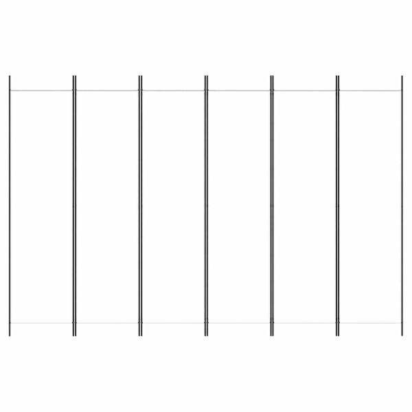 6-tlg. Paravent Weiß 300x200 cm Stoff