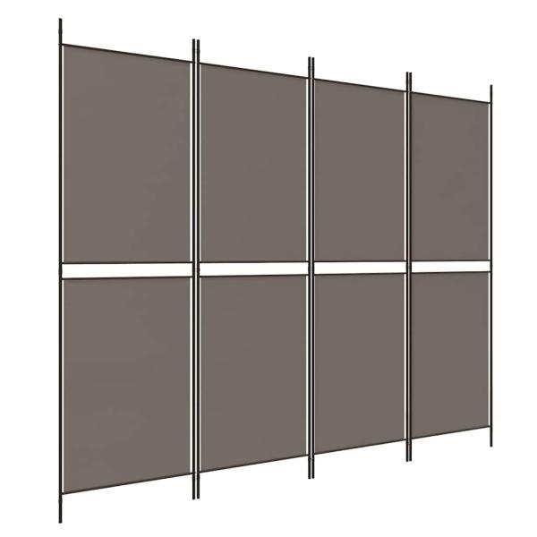 4-tlg. Paravent Anthrazit 200x180 cm Stoff