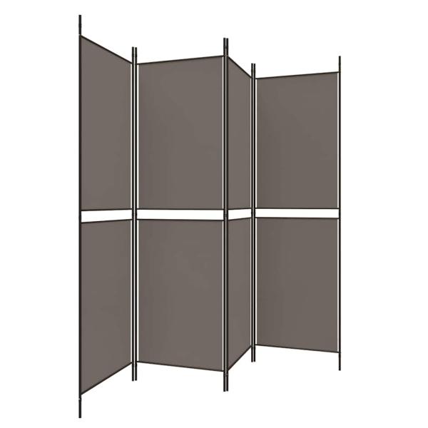 4-tlg. Paravent Anthrazit 200x180 cm Stoff