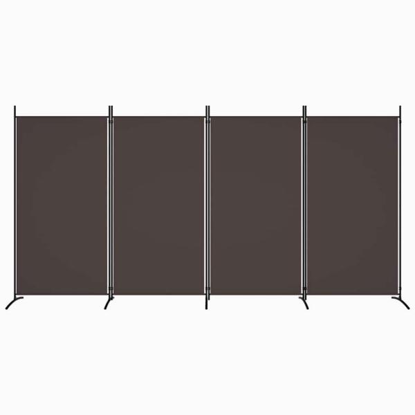 4-tlg. Paravent Braun 346x180 cm Stoff