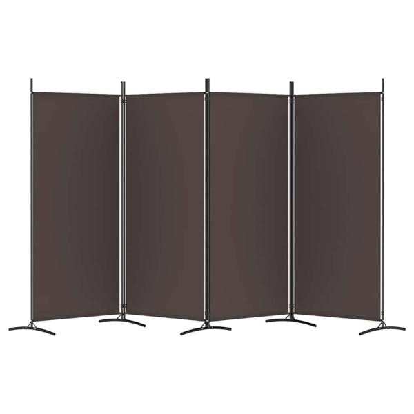 4-tlg. Paravent Braun 346x180 cm Stoff