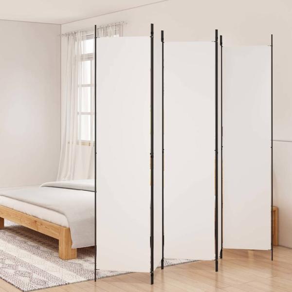 ARDEBO.de - 5-tlg. Paravent Weiß 250x220 cm Stoff