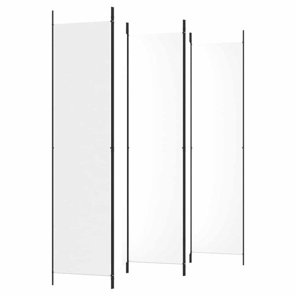 5-tlg. Paravent Weiß 250x220 cm Stoff