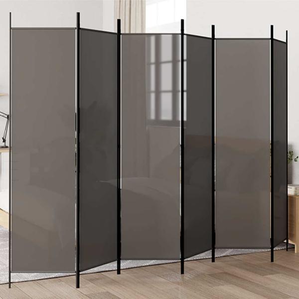 ARDEBO.de - 6-tlg. Paravent Anthrazit 300x200 cm Stoff