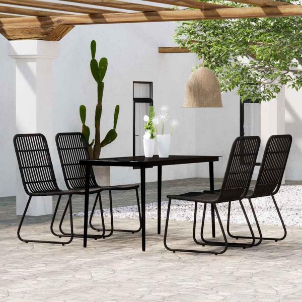 ARDEBO.de - 5-tlg. Garten-Essgruppe Schwarz