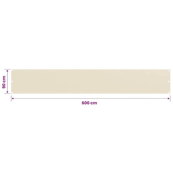 Balkon Sichtschutz Creme 90x600 cm HDPE