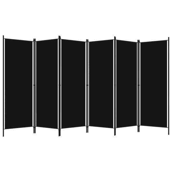6-tlg. Raumteiler Schwarz 300x180 cm