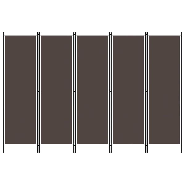 ARDEBO.de - 5-tlg. Raumteiler Braun 250x180 cm