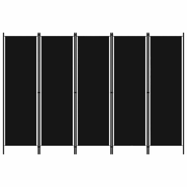 ARDEBO.de - 5-tlg. Raumteiler Schwarz 250x180 cm